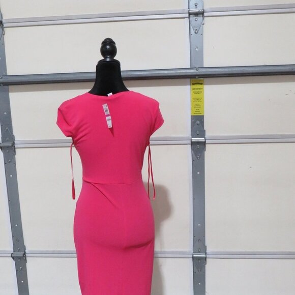 BOGO Charter Club Petite Short Sleeve waist gathered Bright Pink Fit Flare Dress - Picture 10 of 11